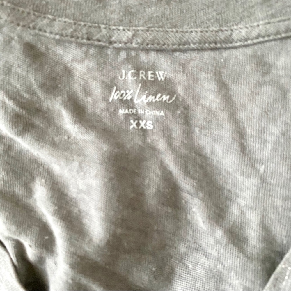 J.CREW Silver Linen V-Neck Short Sleeve Tee XXS - Picture 2 of 4